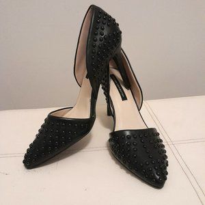 New French Connection Black Studded Pump Size 9